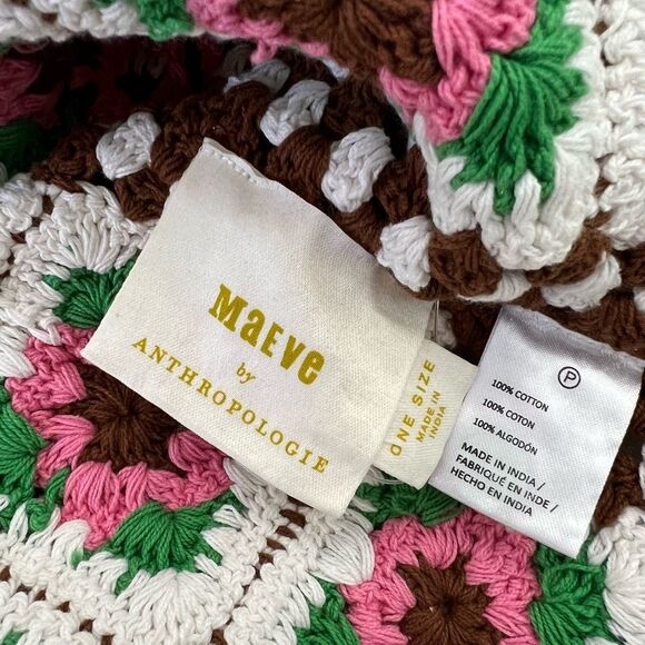 Maeve Womens Multicolor Granny Square Crochet Floral Tank Vest One Size NWT - Picture 4 of 7